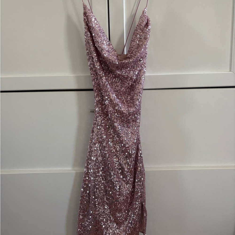 Windsor Sparkling Pink Backless Dress